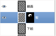 GIMP 追加されたレイヤーマスク