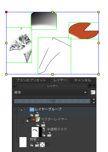 Krita ベクターレイヤーにマスクを設定