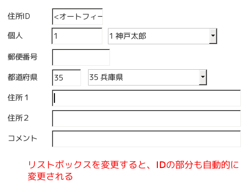 LibreOffice Base フォームテスト