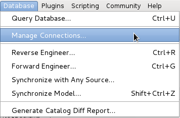 MySQL Workbench モデルの接続設定